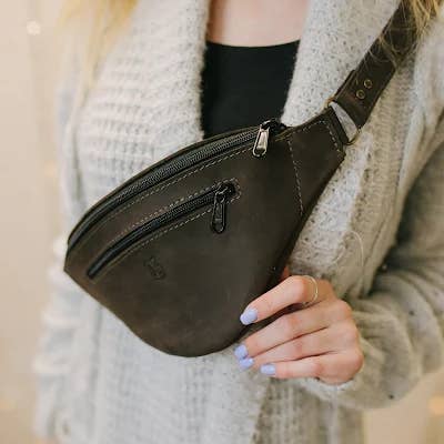 Leather Fanny Pack, Crossbody Bag for Women and Men for wholesale by ShufliaCrafts
