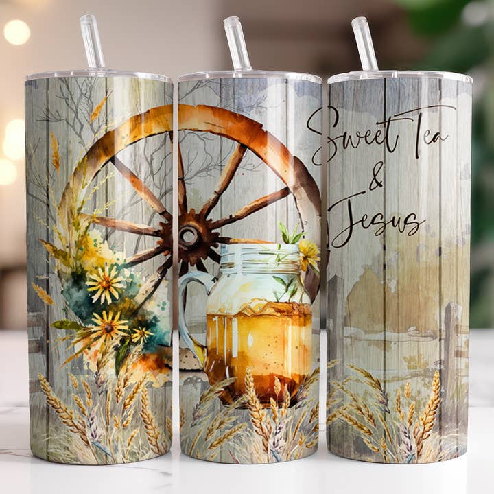 Christian „Sød te & Jesus“ Tumbler for engroshandel hos FloBama Girls Wholesale