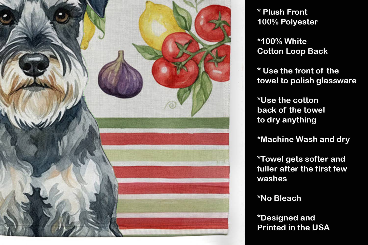 Caroline's Treasures - Wholesale Hand Towel - Schnauzer Vegetables Towel WDK84012