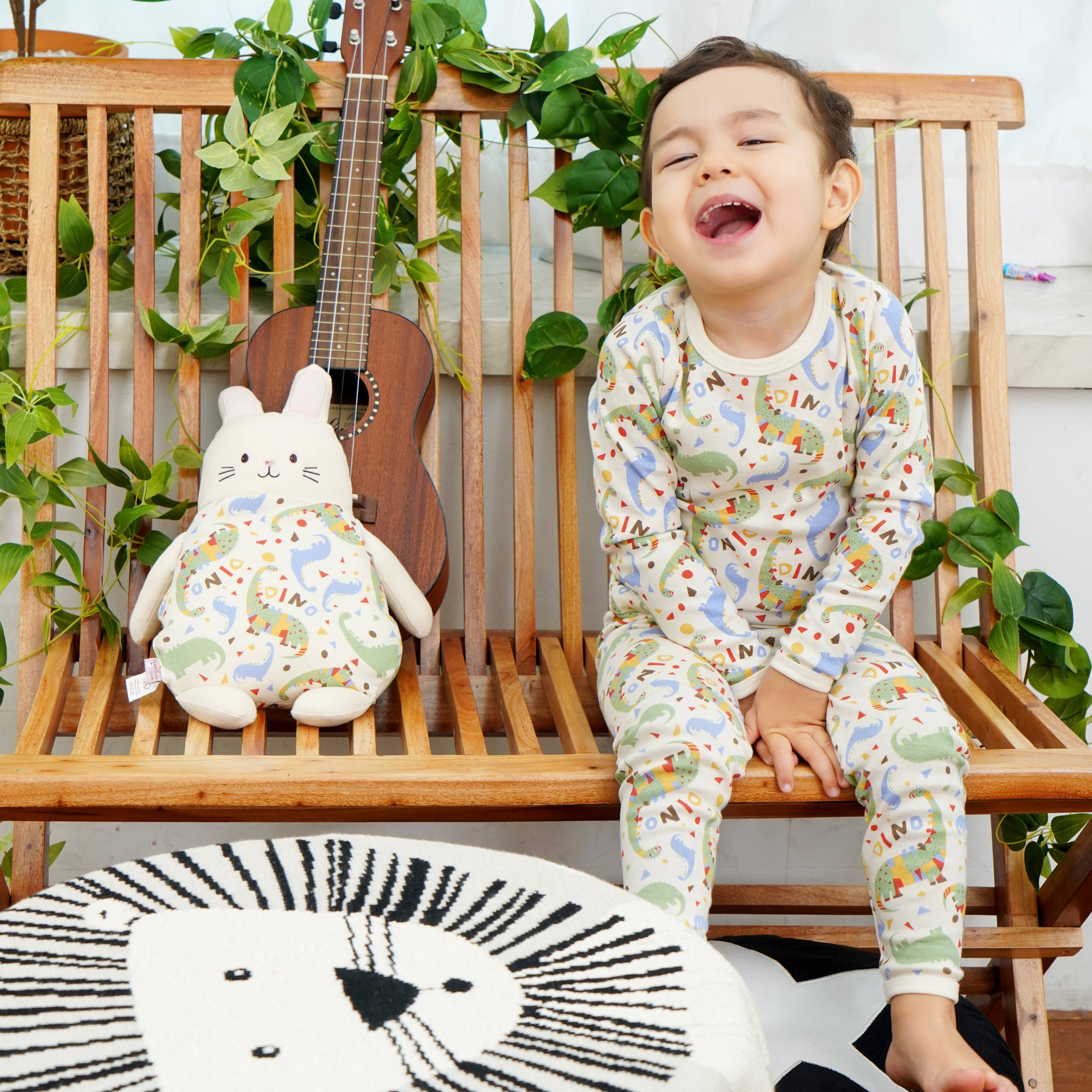 WithOrganic - Wholesale Sleepwear Set - Kids - Organic Pajama Set with Matching Security Doll - Dinosaur4