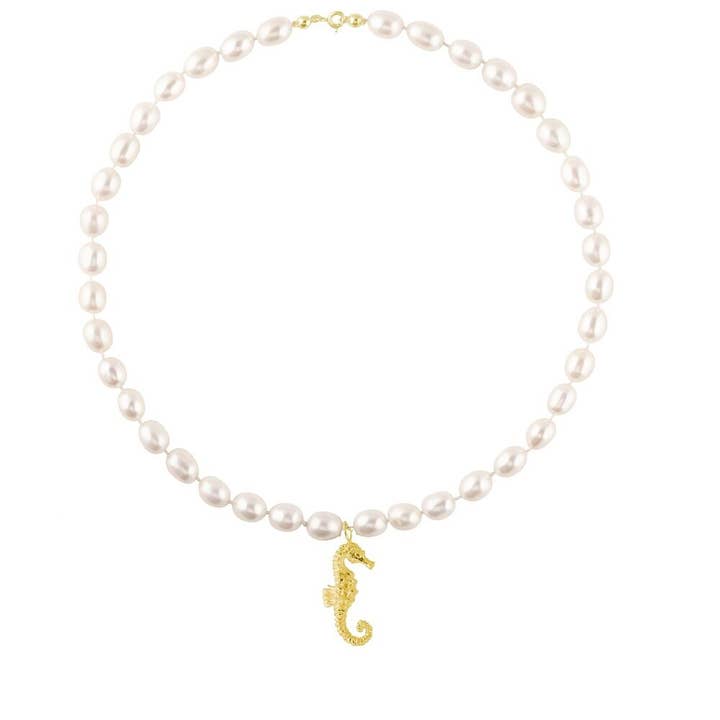 SEAHORSE PEARL NECKLACE for wholesale by Carolinne B