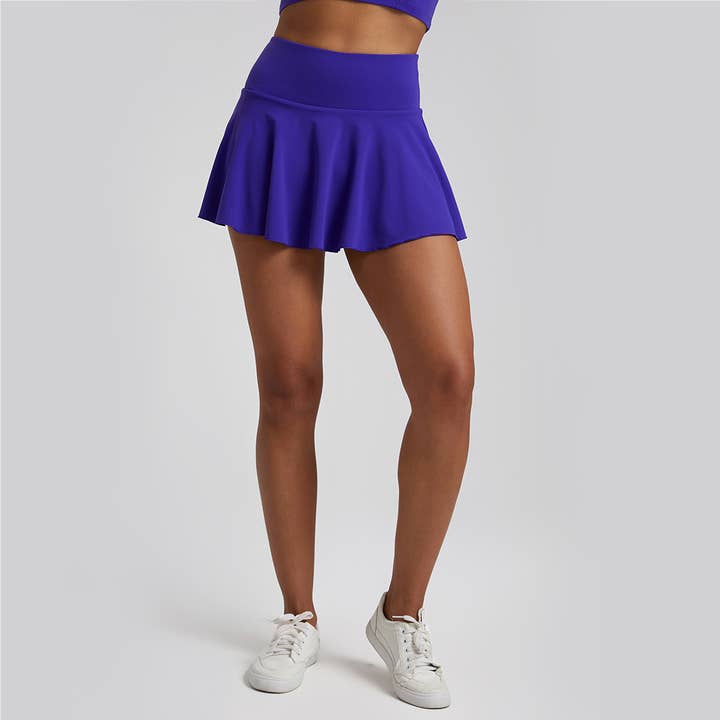 Sodalemon - Wholesale Athletic Skirt - Women's - Women Double Layer Hidden Pocket Sport Culottes Tennis Skirt