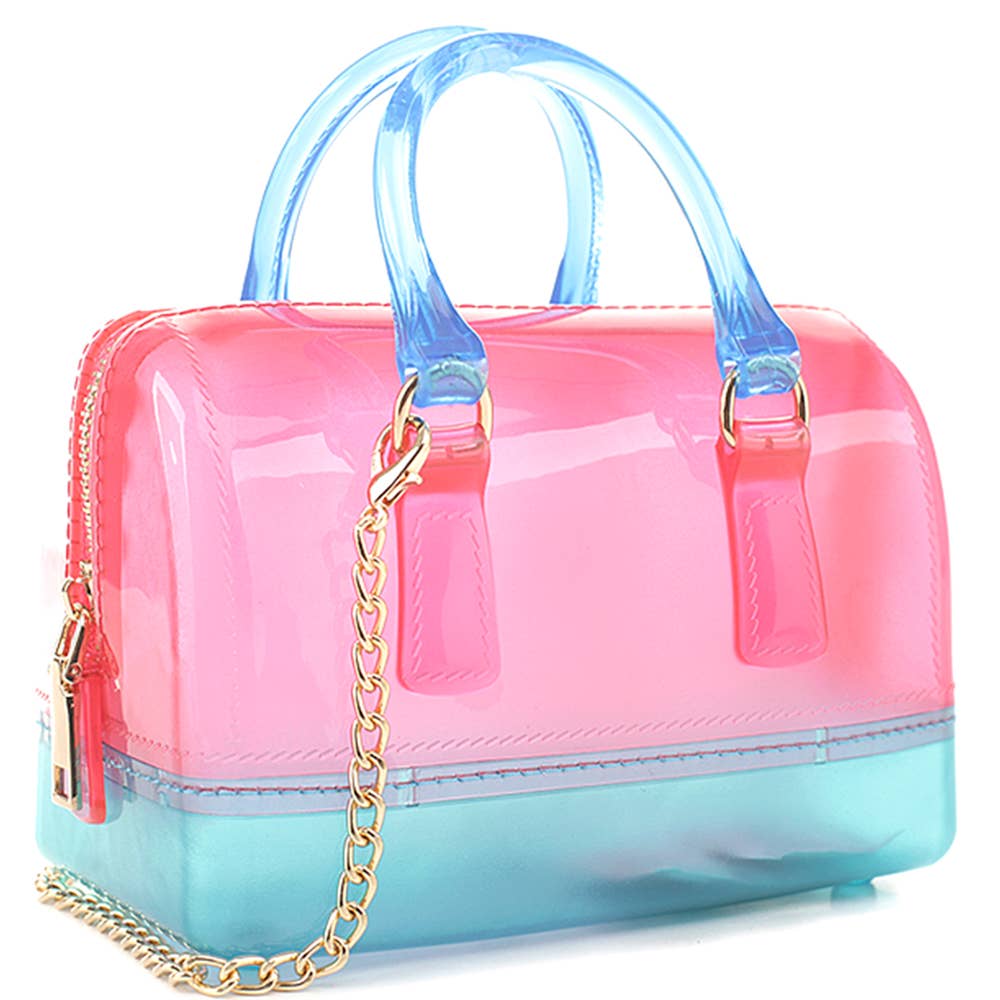 JOIA ACCESSORIES - Venta al por mayor Bolso con asas - Mujer - ASA DE FORMA CUADRADA MULTITONO JELLY DE MODA, JB 5878 CB5