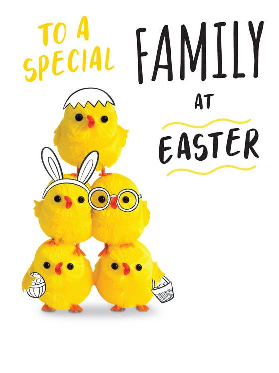 Easter Card, To A Family, Fun chicks for wholesale by Piccadilly Greetings