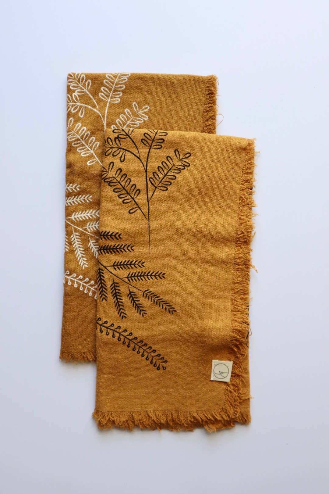Eco Raw Studio - Wholesale Bandana - Dames - Desert Gold botanische print natuurlijk geverfde bandana (wit)3