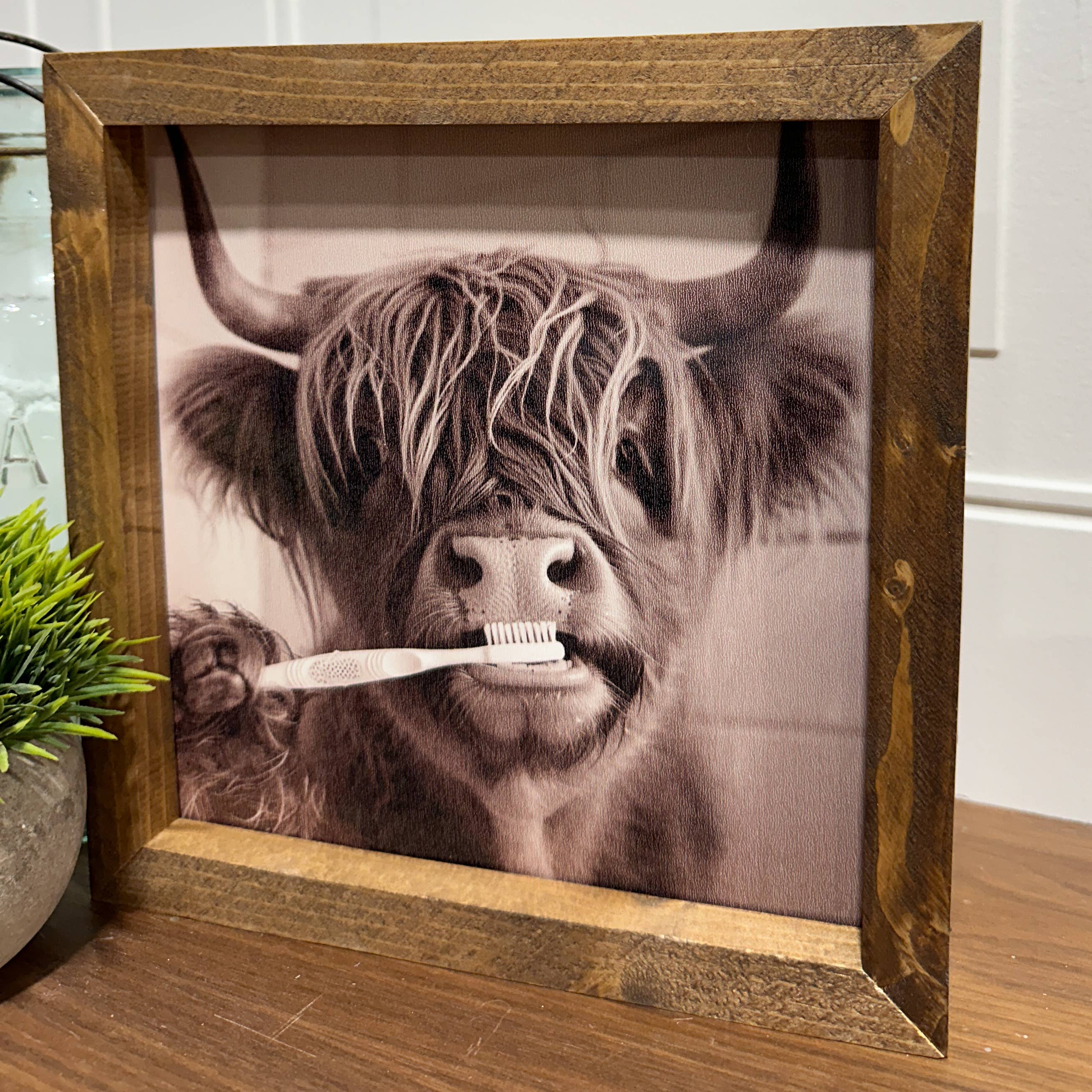 The Broken Board – Engroshandel Kunsttryk – Sjov ko børster tænder6