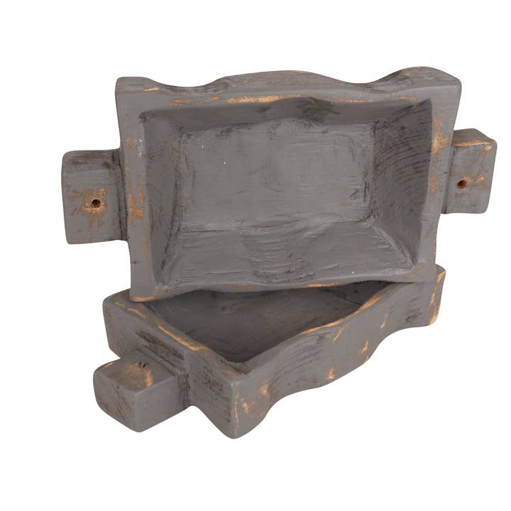 Bol Trunkie, 6 x 12 bougies, sculpté à la main, gris industriel pour la vente par My Amigos Imports