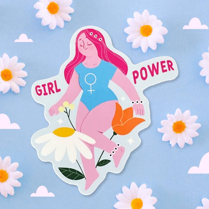 Neha Lee Designs - Wholesale Sticker - Girl power handmade glossy sticker0