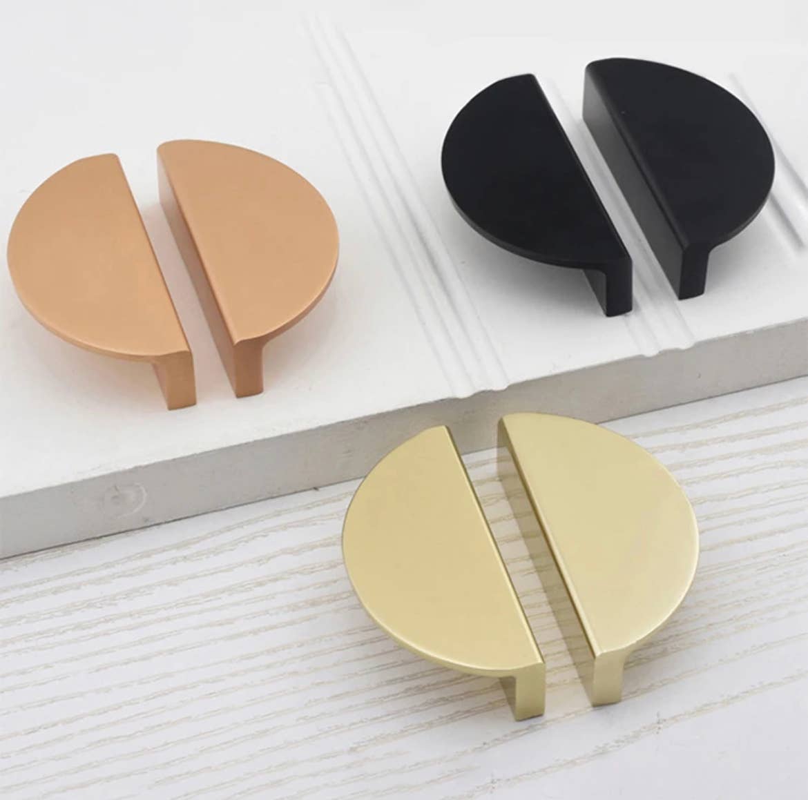 Delmar Decor – Maçaneta/puxador por atacado – Botões antigos para gabinete e gaveta formato meia-lua4