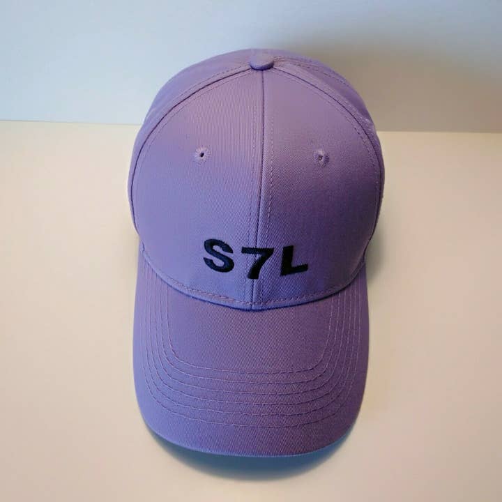 Refined cotton baseball cap lavender with black embroidey for wholesale by AOAN