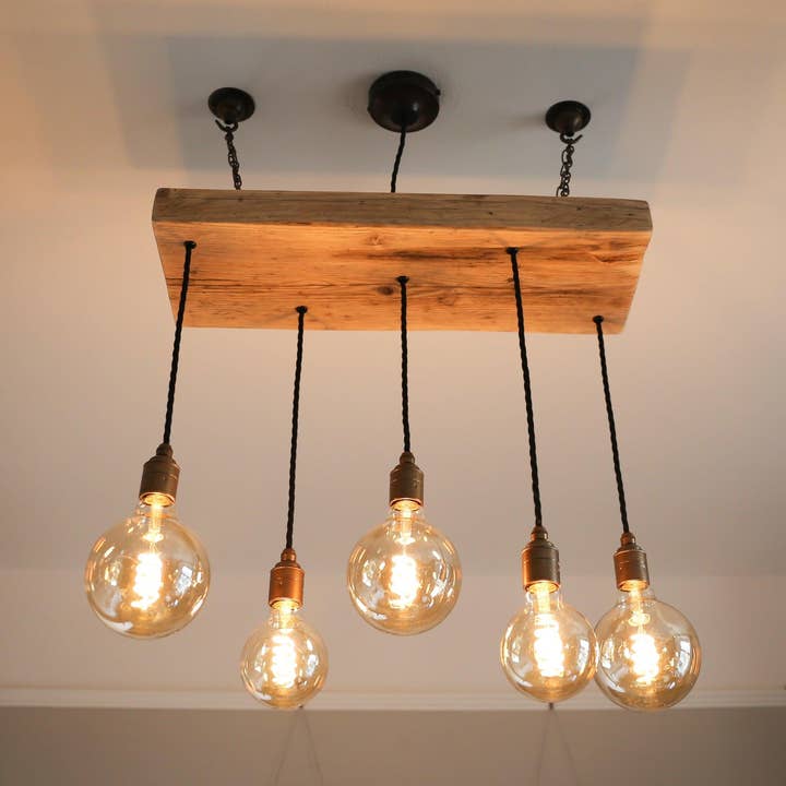 Wooden Beam Cluster Pendant Light for wholesale by MooBoo Home