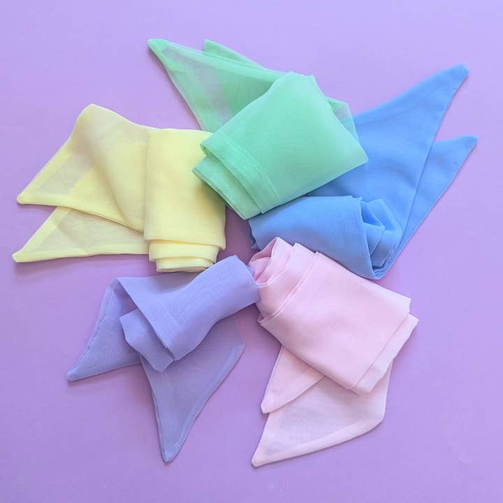 FashionMeme LLC – wholesale Scrunchie - Dam – Retro Hårscarf - Pastell Chiffon Bandana