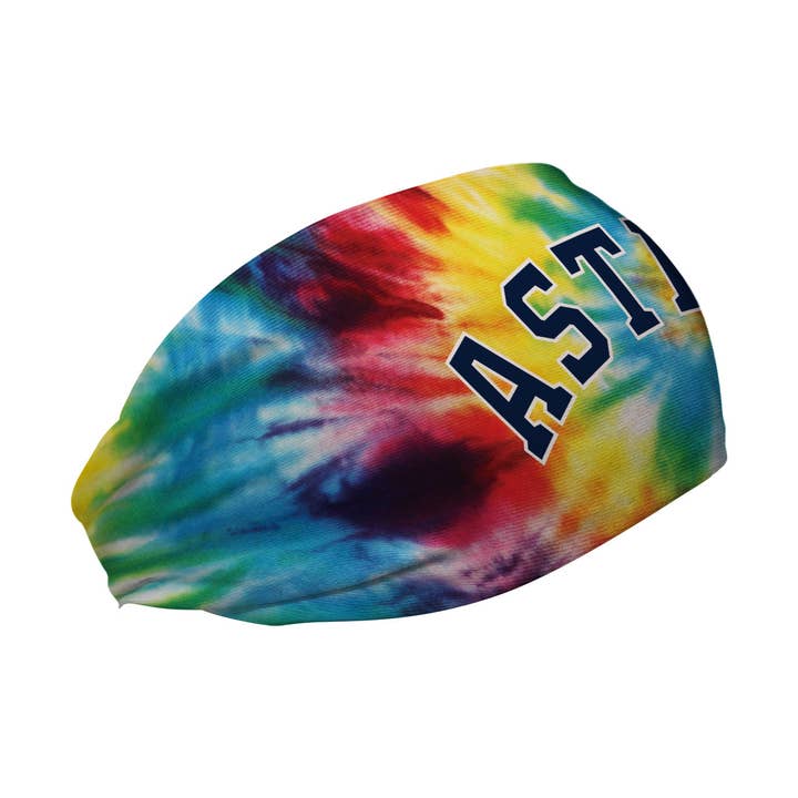 Astros Cooling Headband: Tie-Dye Wordmark for wholesale by Vertical Athletics