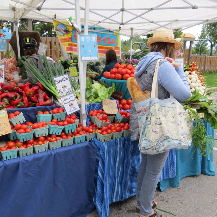 XPLORER MAPS - Wholesale Tote bag – Unisex - Alaska State Map Canvas Tote Bag – Reusable & Durable1