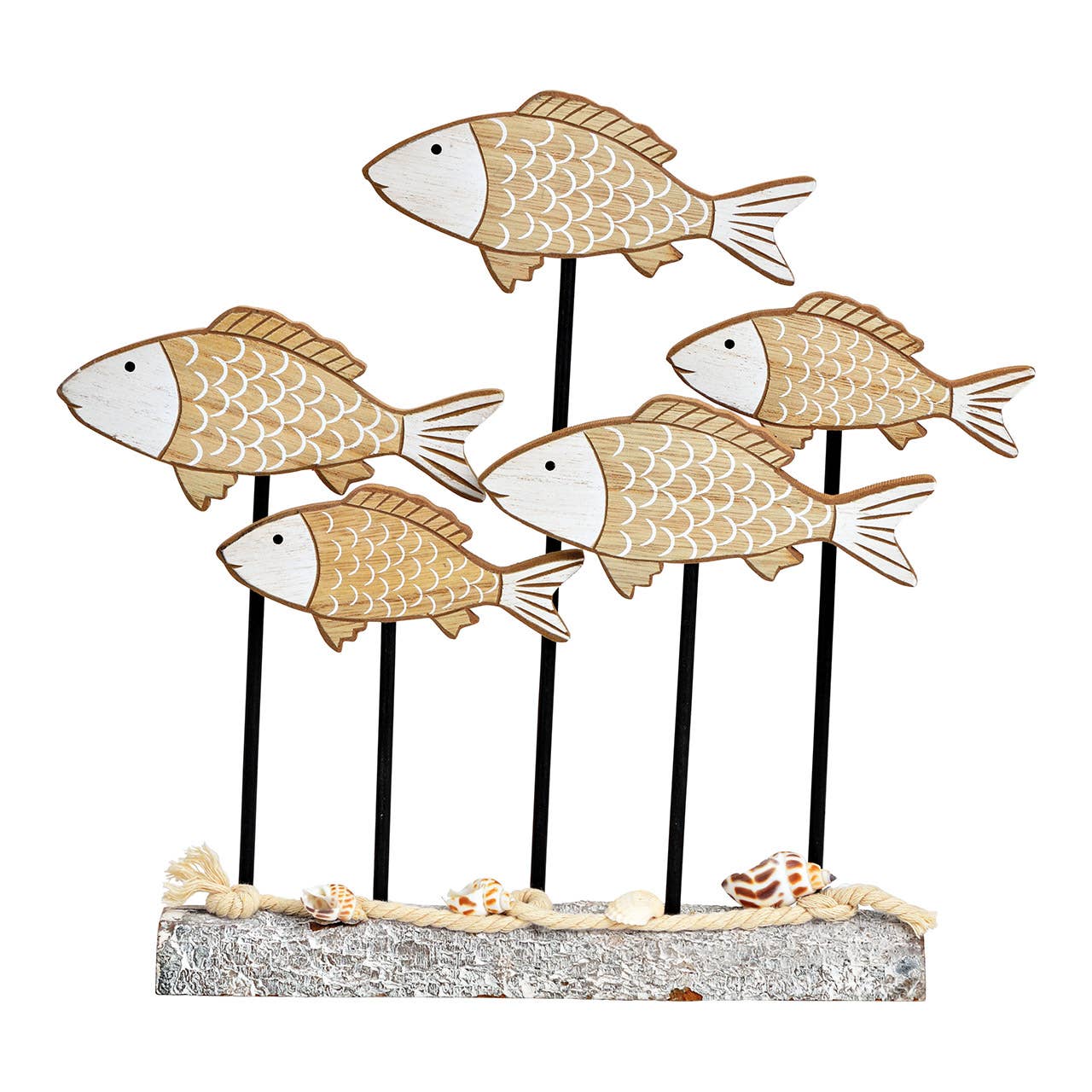 Wurm - Wholesale Decorative Figurine - Wooden fish stand natural (W/H/D) 30x29x5cm0