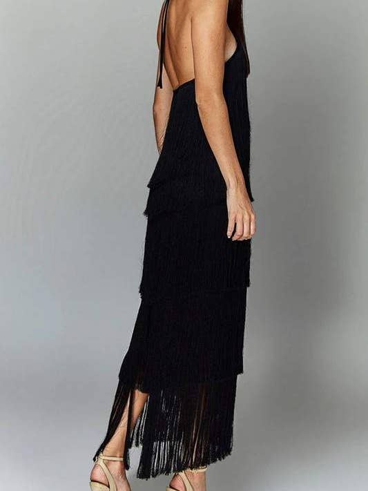Fashion Combination - Wholesale Blouse - Women's - fringe halter maxi dress8