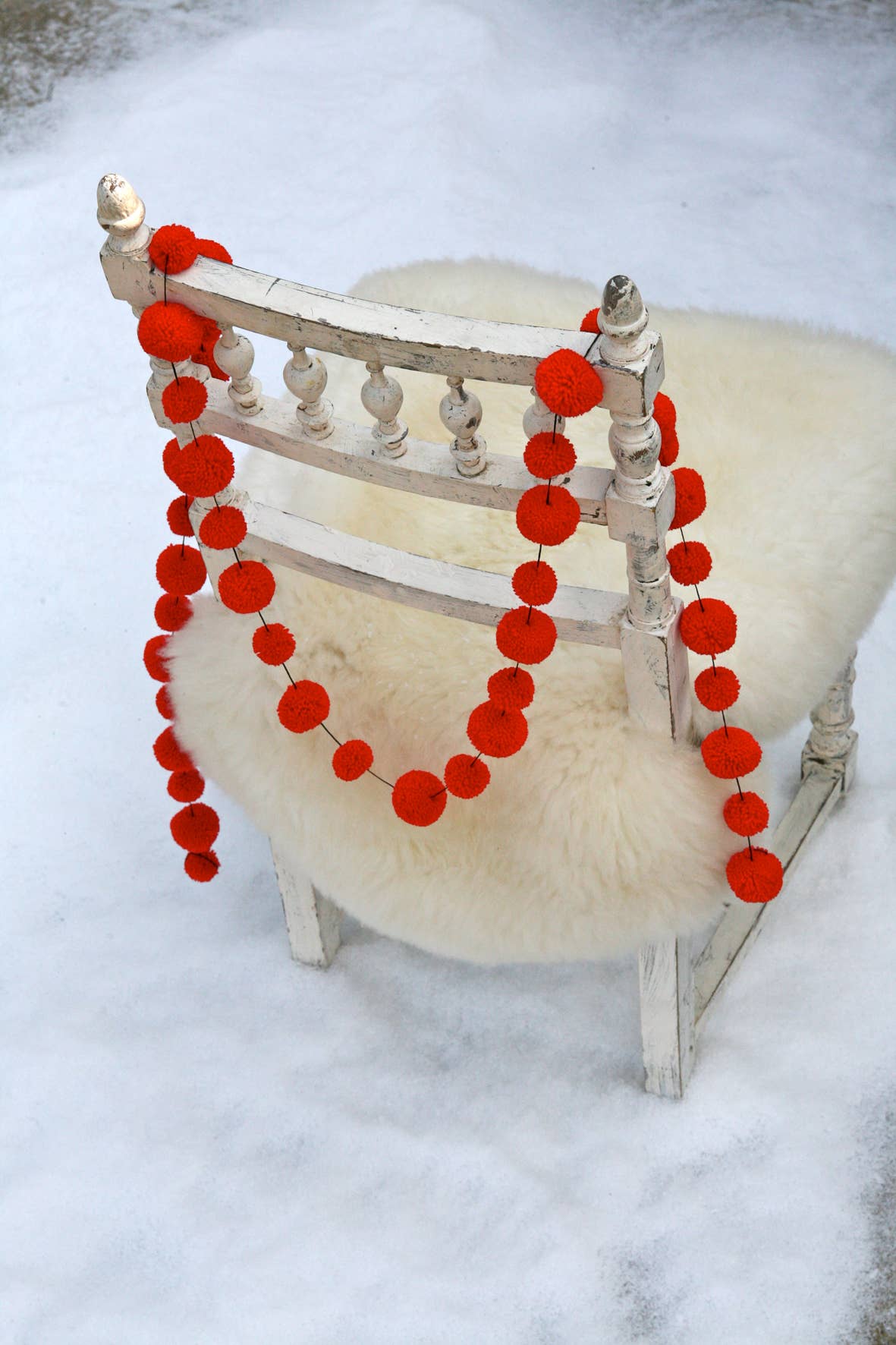 PomPom Galore - Wholesale Kerstdecoratie - Kerstmis Rode Pom Pom Slinger3