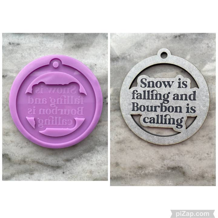 La neige tombe et le bourbon appelle, moule en silicone pour la vente par EllaRaeMouldsVinyls