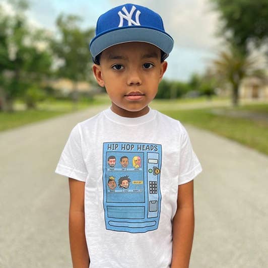 CAMISETA MÁQUINA EXPENDEDORA HIP HOP HEADS (BLANCA) para venta al por mayor de Mini FLEX KIDS