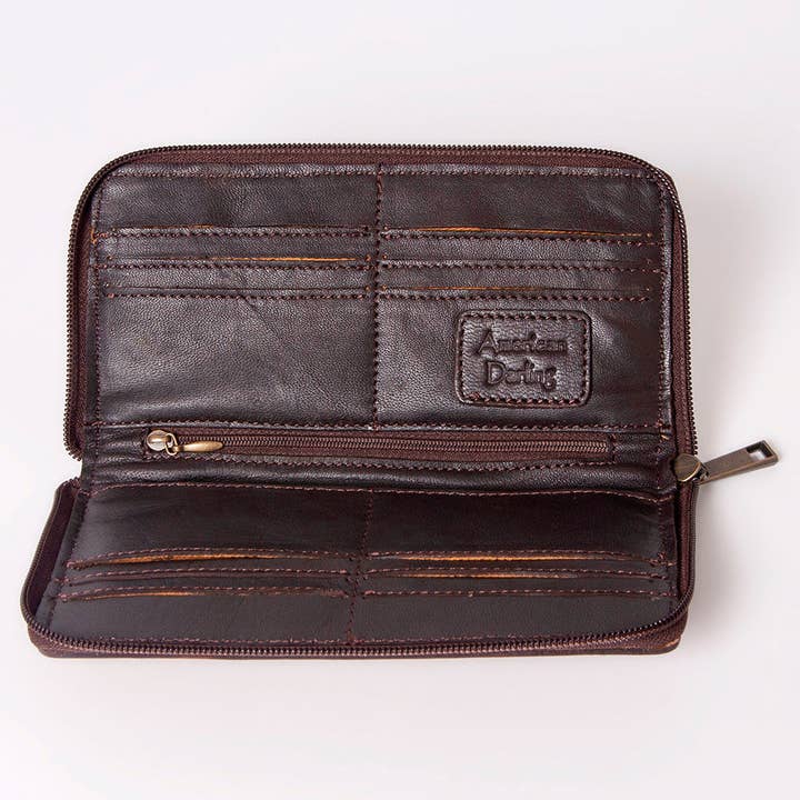 LS Western - Wholesale Wallet - Women's - ADBGZ286 Wallet Genuine Western Leather Women Bag