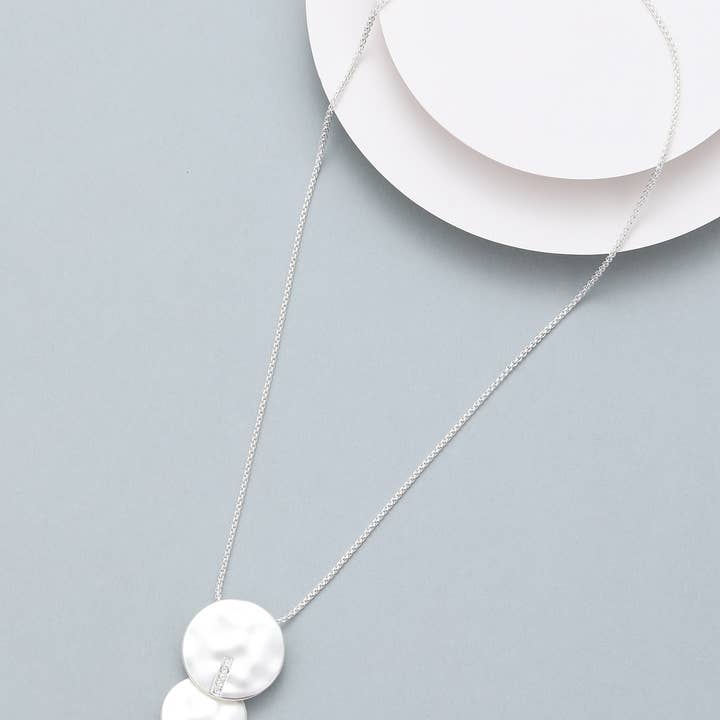 Plates with Zirconia Pendant Necklace N602909S for wholesale by Gracee Jewellery