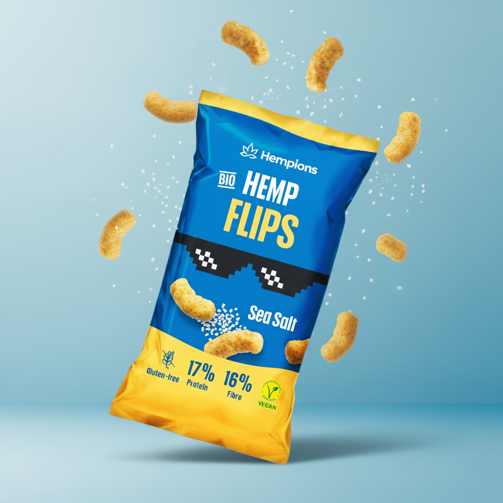 Hempions - Wholesale Puffed Snack - Organic Hemp Flips Sea Salt, 70 g – Gluten-Free Hemp Snack2
