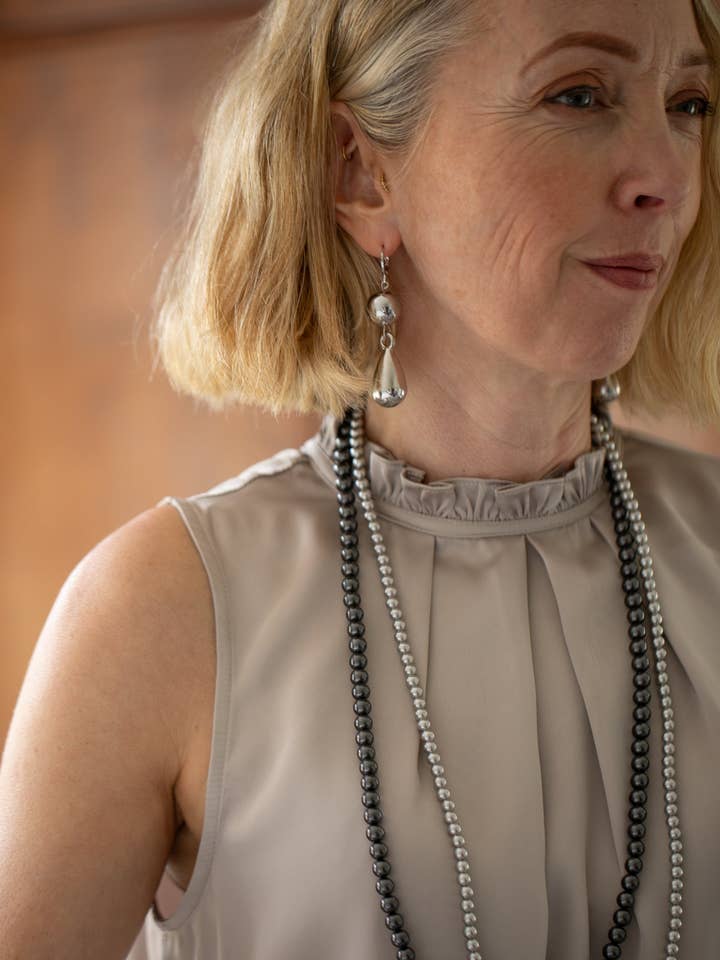 Sandhurst Tear Drop Earrings | Silver for wholesale by CHALK