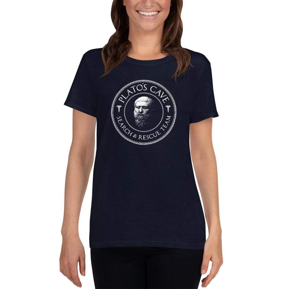 The Philosopher's Shirt – wholesale T-shirts med screentryck – Dam – Platons grotta sökning och räddning Team - kvinnors lös besättning1
