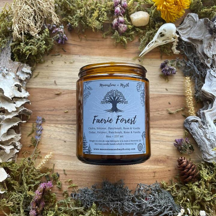 Moonstone and Myth - Wholesale Jar/Filled Candle - Faerie Forest, 100% soy wax scented candle