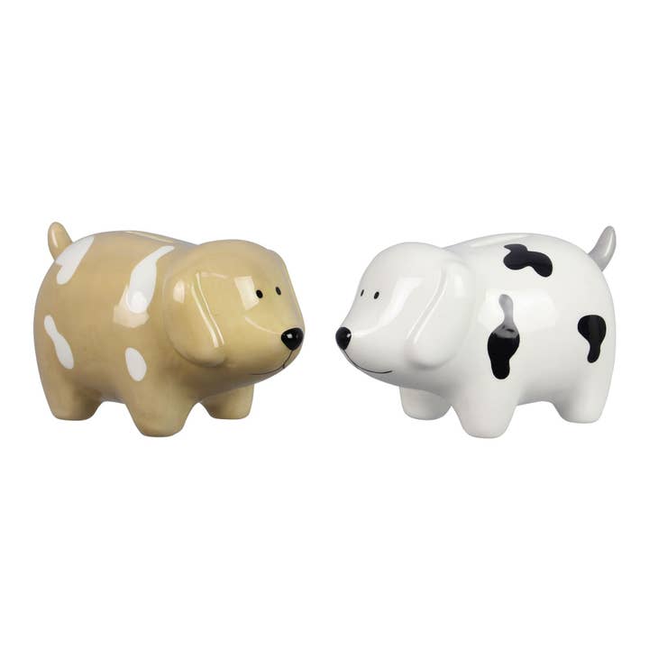 Young's - Wholesale Money/Piggy Bank - Ceramic Dog Coin Bank, 2 Ast Pet/ Child (SKU#: 14012)