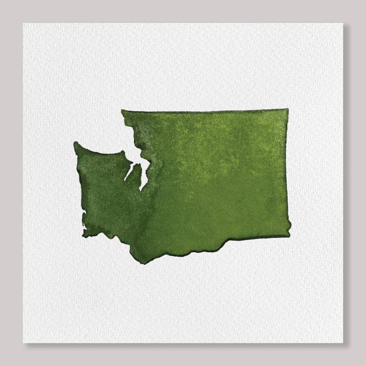 CARVED Washington State 7x7 Art Print for wholesale by Originals Paper Art