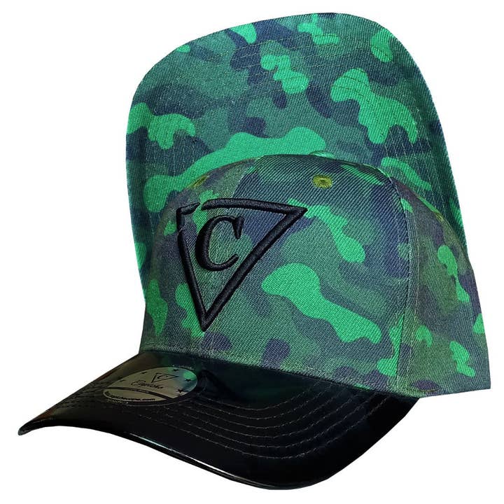 Boné Curvo Camuflado Verde - Verde/Preto Metálico por atacado de Capiche