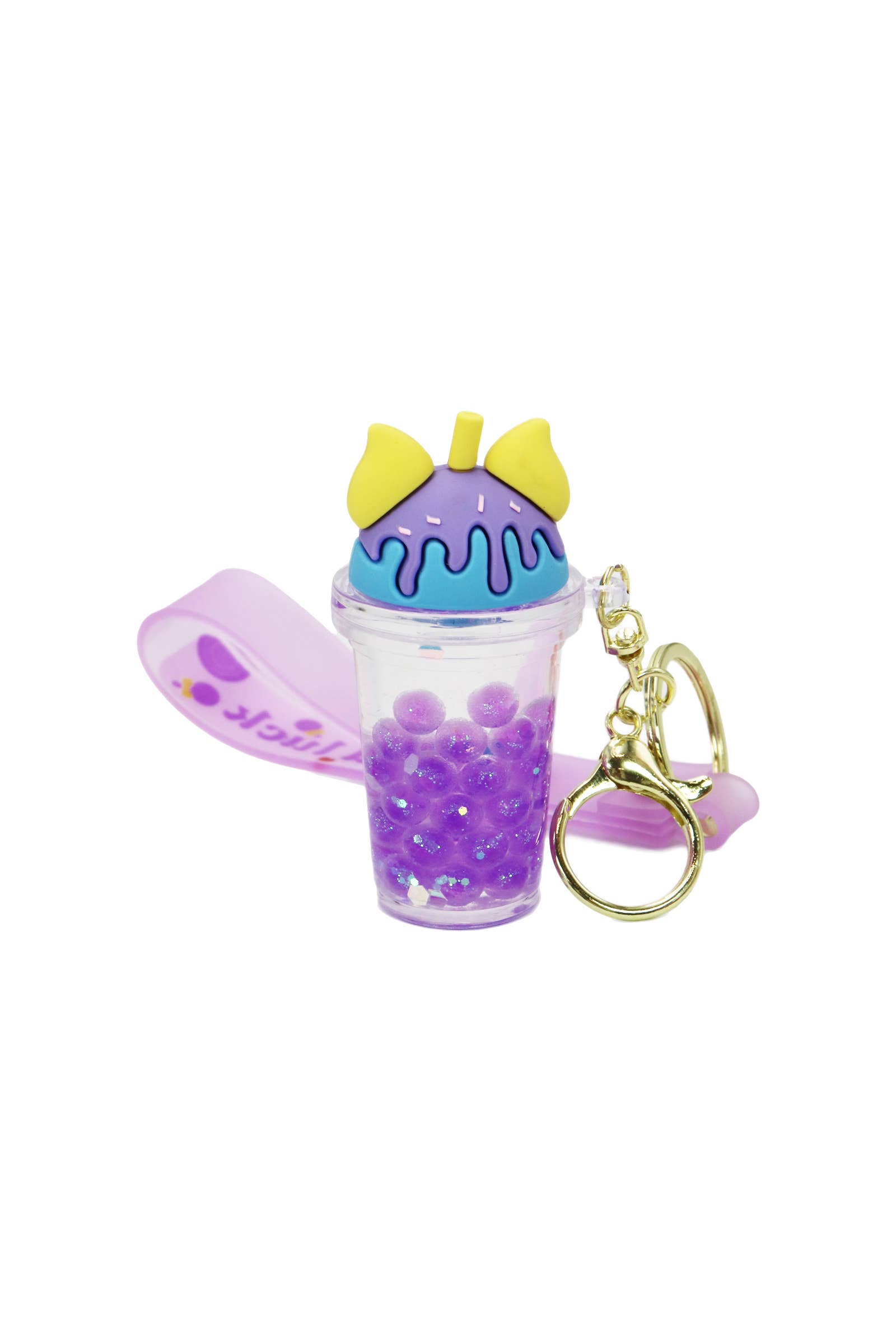 Cap Zone - Wholesale Keychain - Women's - Ice Cream Boba Bubbles Liquid Filled 3D Key Chain - 12 pcs5