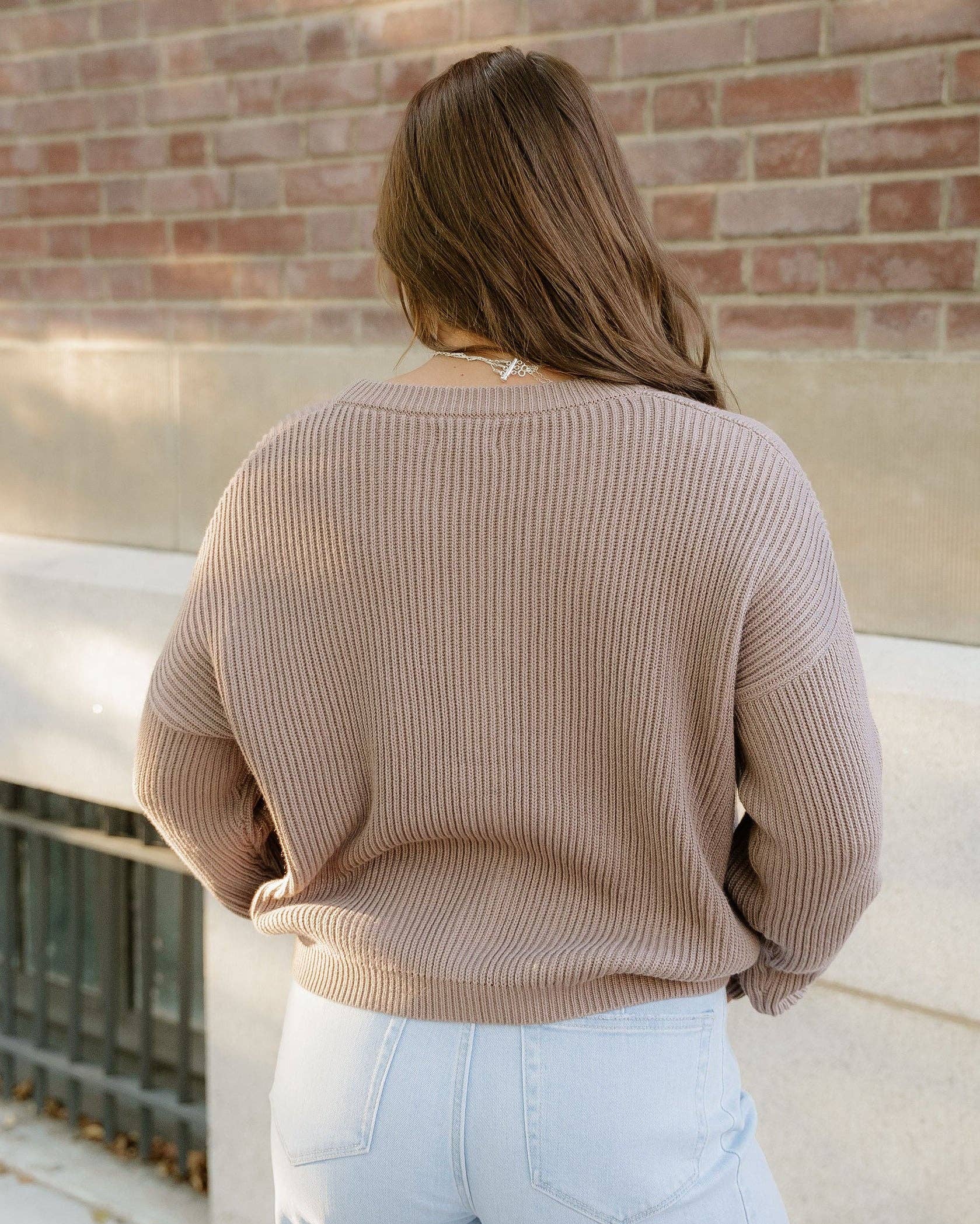 Indie & Co. | Women's Apparel - Wholesale Cardigan - Women's - Fern Sweater Cardigan - Mocha | Ribbed Cardigan | Sweater6