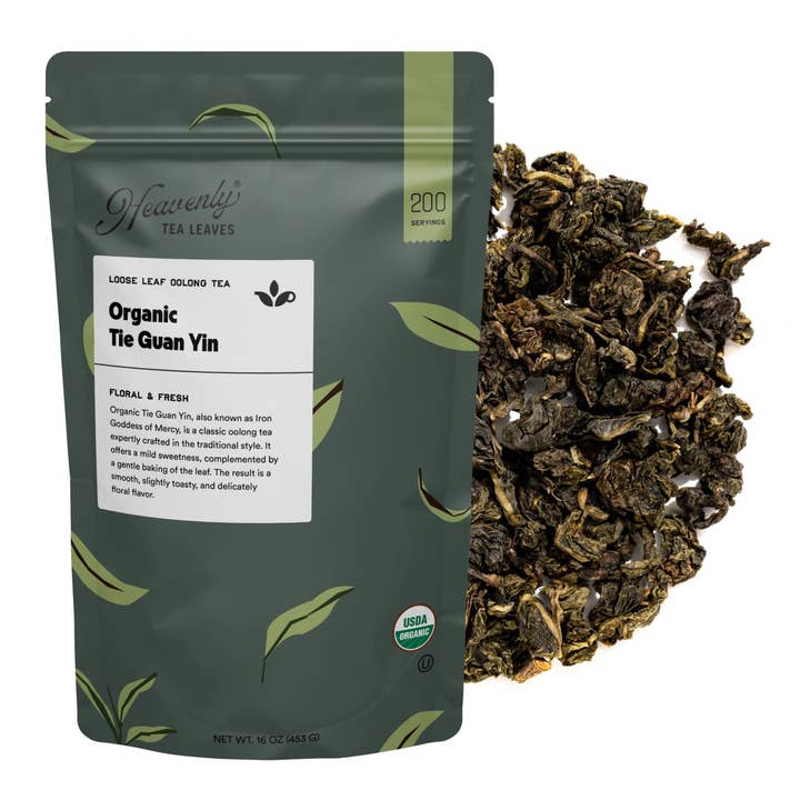 Organic Tie Guan Yin Oolong, Bulk Loose Leaf Oolong Tea, 16 Oz. for wholesale by Heavenly Tea Leaves