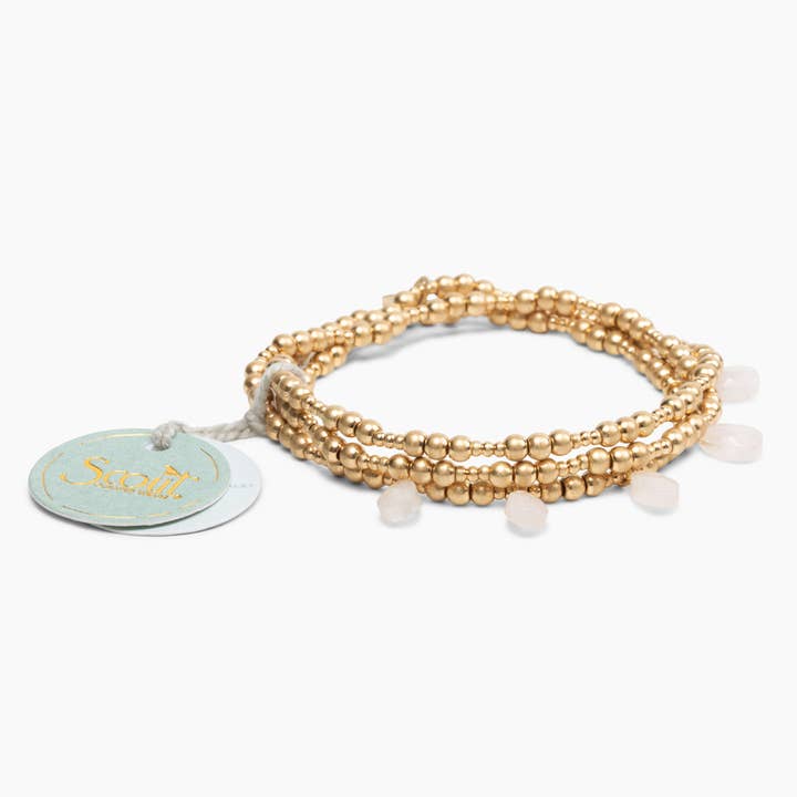 Metal Wrap - Timeless/Rose Quartz/Gold for wholesale by Scout Curated Wears