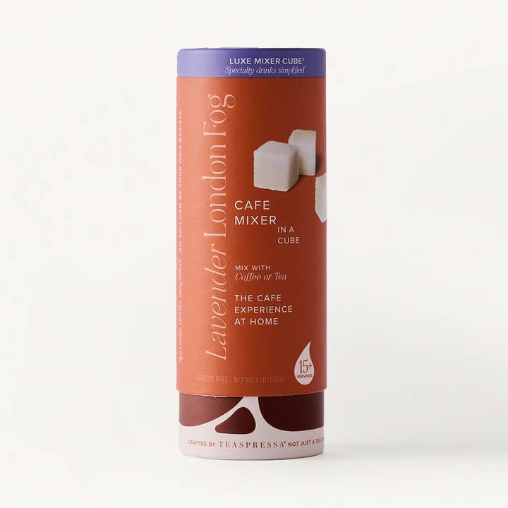 Lavender London Fog Cafe Mixer | Tallboy for wholesale by TEASPRESSA | LUXE Mixer Cube