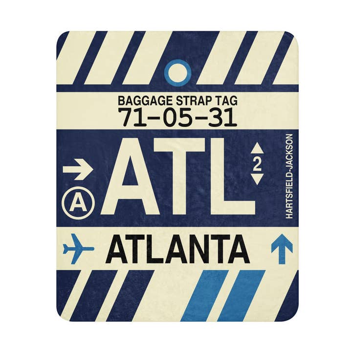 ATL Atlanta Georgia Sherpa Throw Blanket for wholesale by YHM Designs