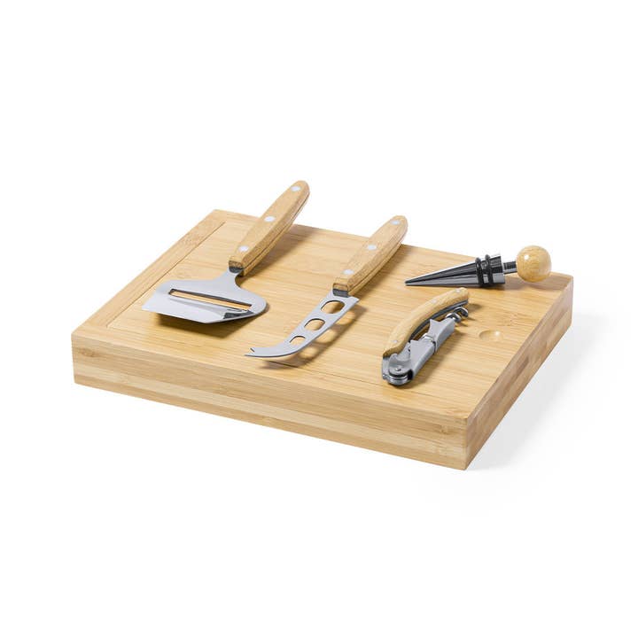 Espacio Solidario - Wholesale Cheese Spreader - CHEESE AND WINE SET Bamboo2