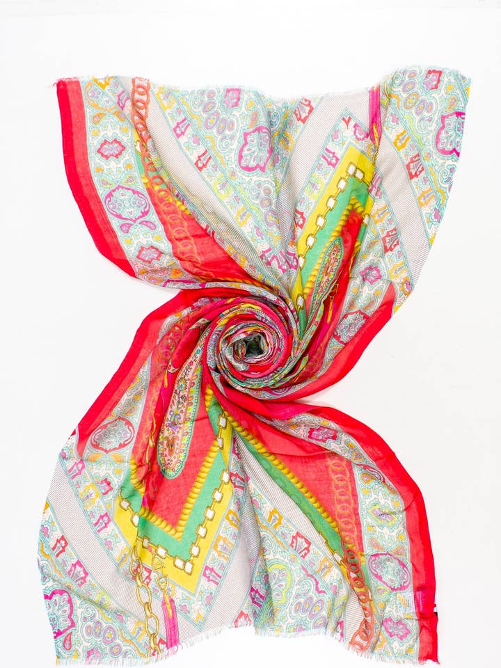 STOLA PRINT BÆLTER & KASHMIR 70X180 100%MD LAVET I INDIEN for engroshandel hos Ayfee