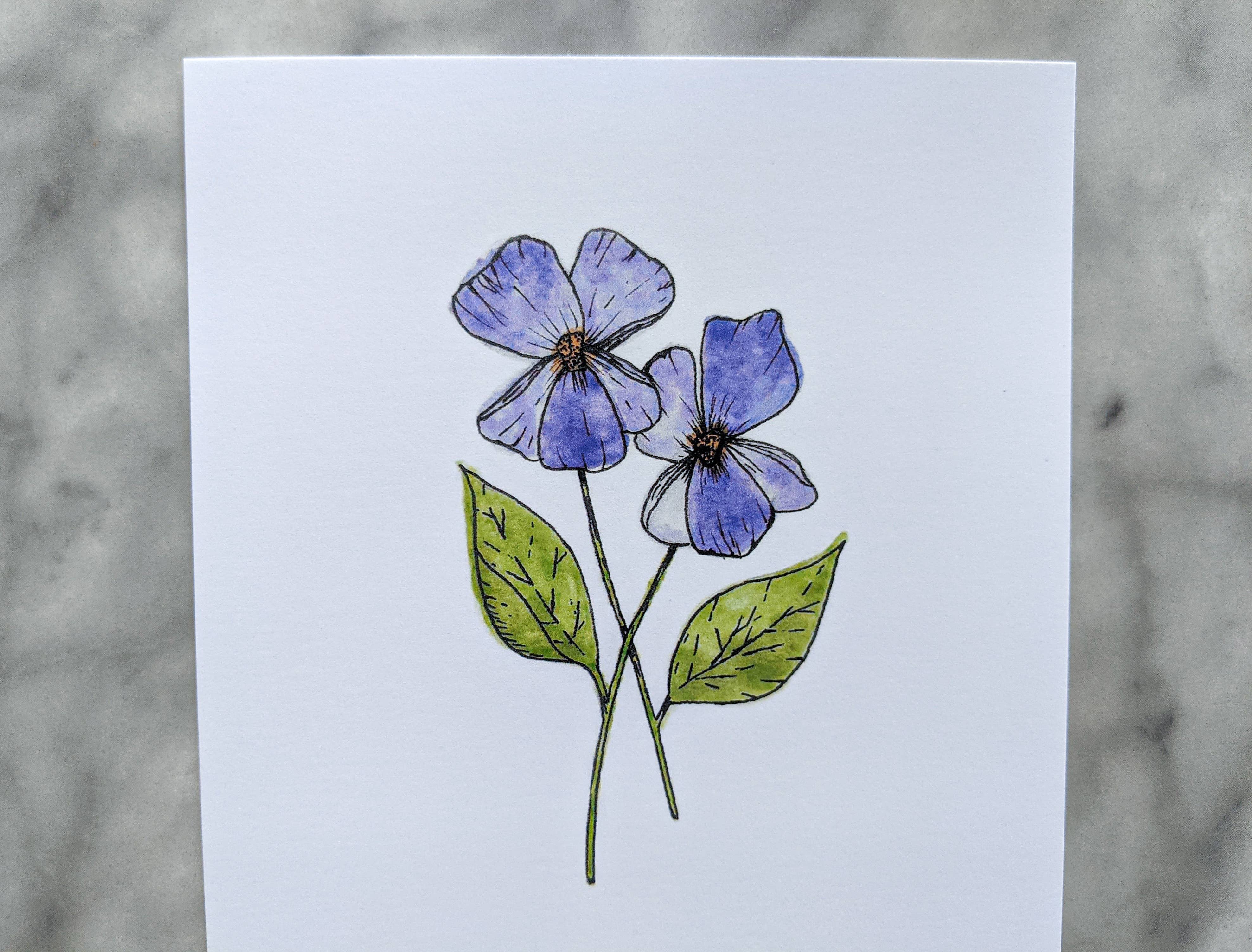 Kallos Ink - Wholesale Art Print - Birth Month Flower Print: February, the Violet6