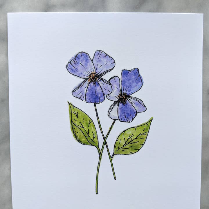 Kallos Ink – wholesale Art print – Birth Month Flower Print: February, the Violet6