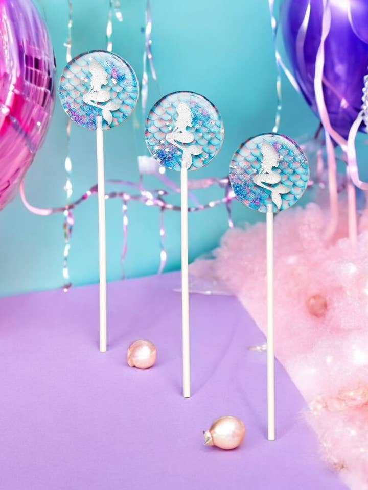 Ocean Pastel Mermaid Lollipops Wholesale Party Candy for wholesale by TheLollipopStudio