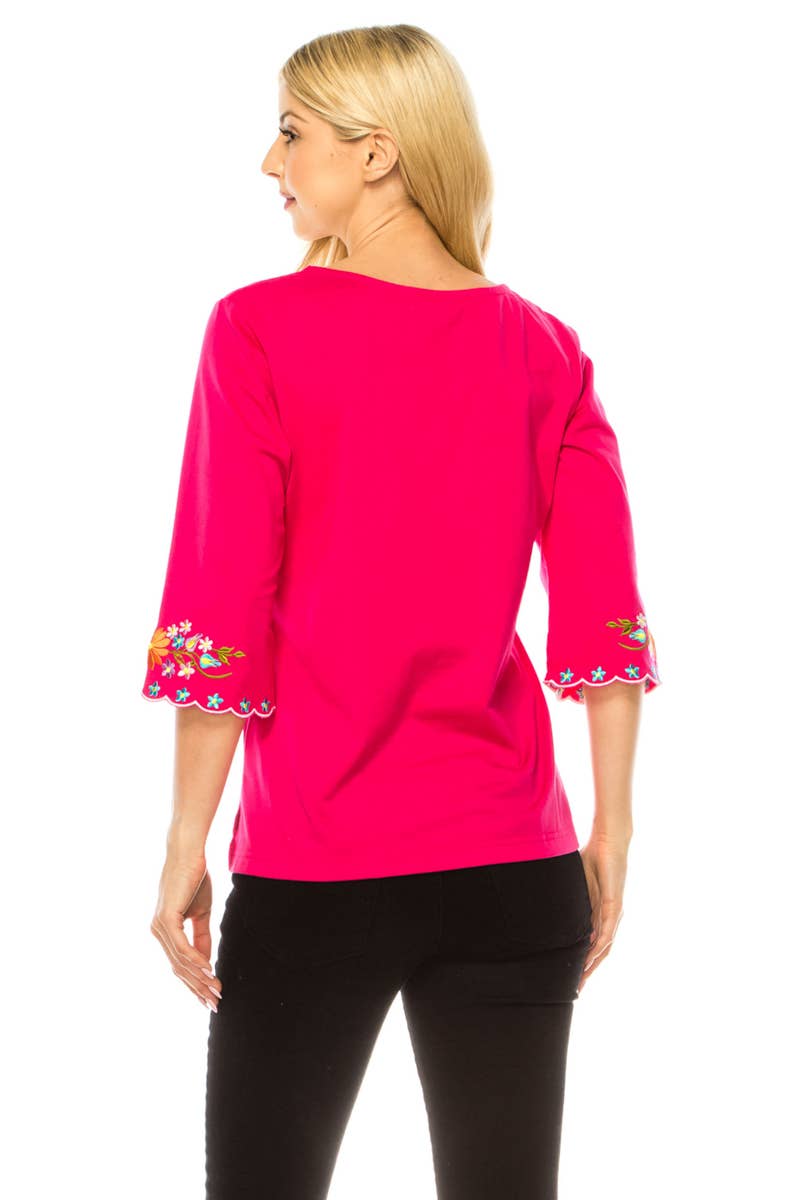 Unik - Vente Chemisier – femme - Adulte Traditionnel Brodé Manches 3/4 S-3XL17