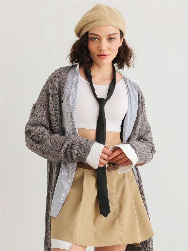 Knit Two Pocket Long Sleeve Open Front Cardigan for wholesale by CC Wholesale Clothing