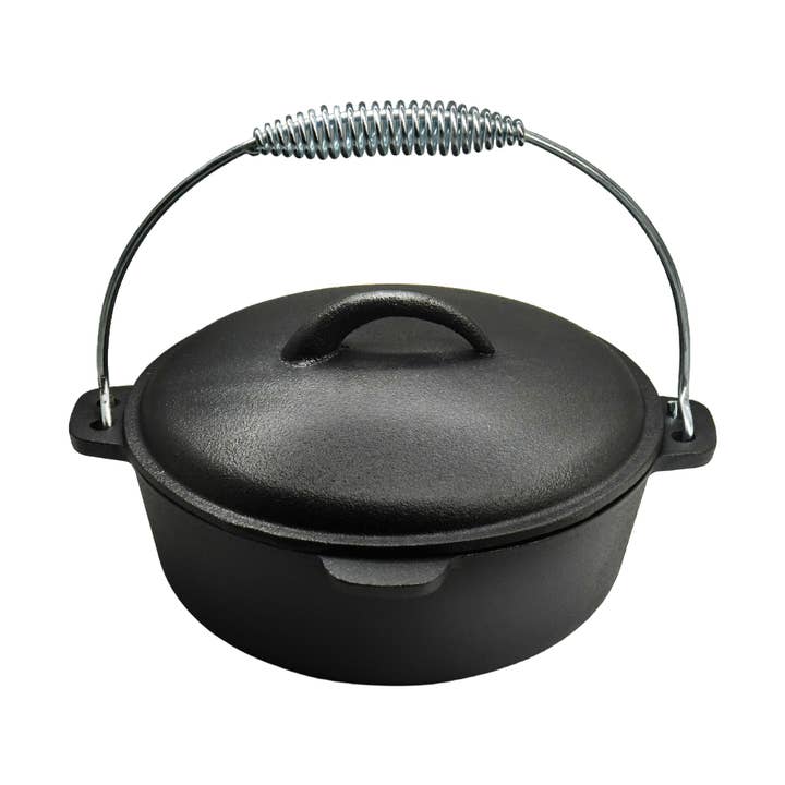 2QT Pre-seasoned Dutch Oven - Dome Lid, Flat Base for wholesale by Best-Z Trading Inc.
