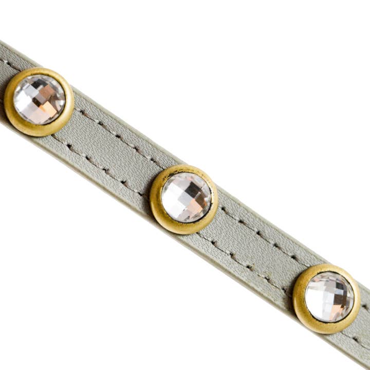 Dosha Dog - Wholesale Pet Collar - Dog - Mini Diamond Dog Collar/Leash - Gray, Rhinestones1