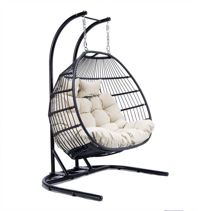 LeisureMod - Wholesale Egg Chair - Wicker 2 Person Double Folding Hanging Egg Swing Chair49
