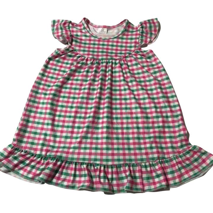 Watermelon Plaid Girls Dress for wholesale by Yourself Expression