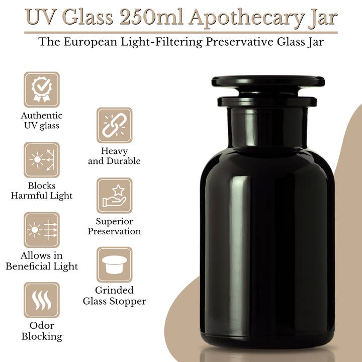 Artanis Home - Wholesale Jar - Customized 500 Ml UV Glass Apothecary Tea Jar - Arch Design3